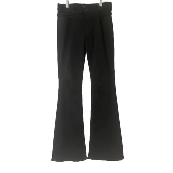 Mother The Cruiser Flare Jeans In Not Guilty Size 27 Stretch Black Denim - Picture 5 of 13